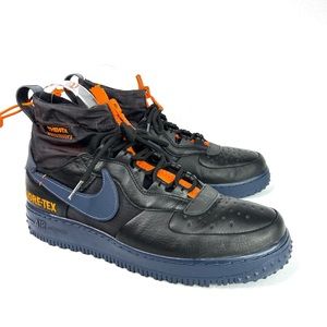 Nike Winter Gore Tex Air Force 1 High Top Sneakers The 10th Black Blue Orange